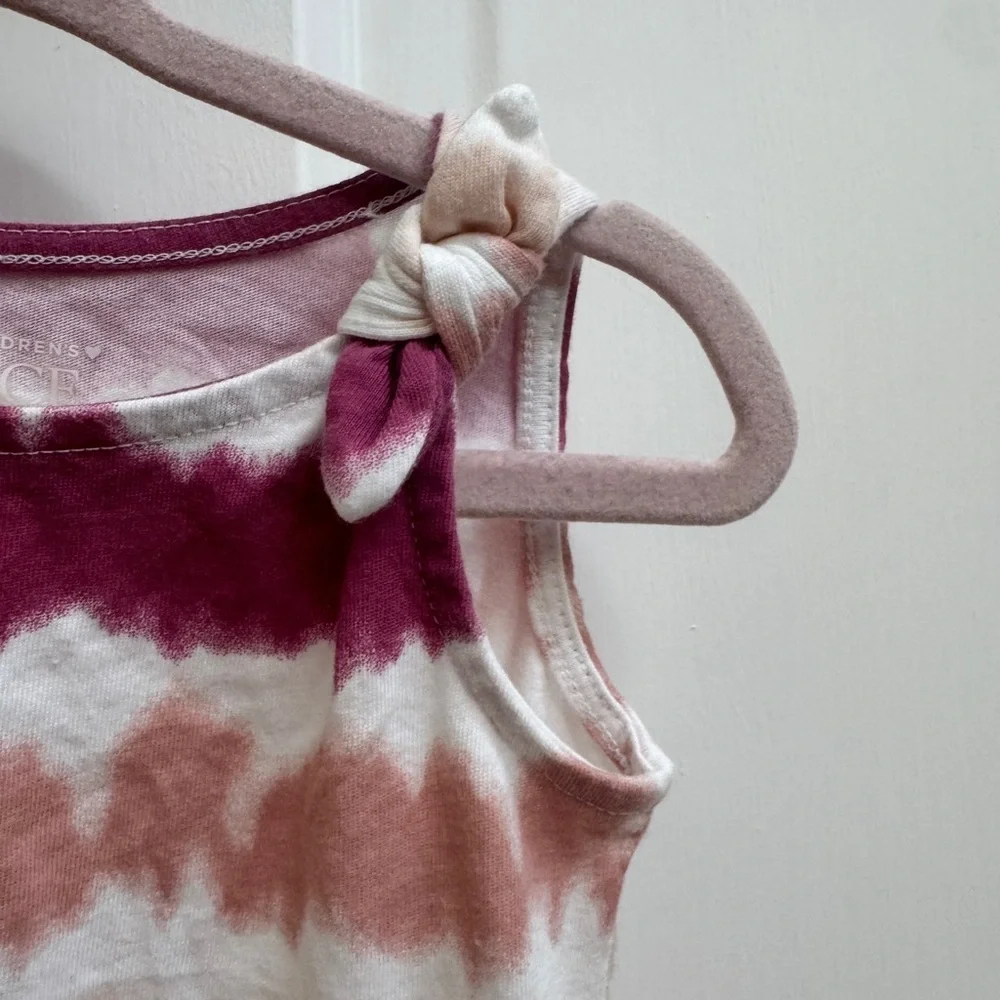 The Children's Place 12-18M Girls Pink and White Tank Top Flowy Dress - Picture 2 of 5